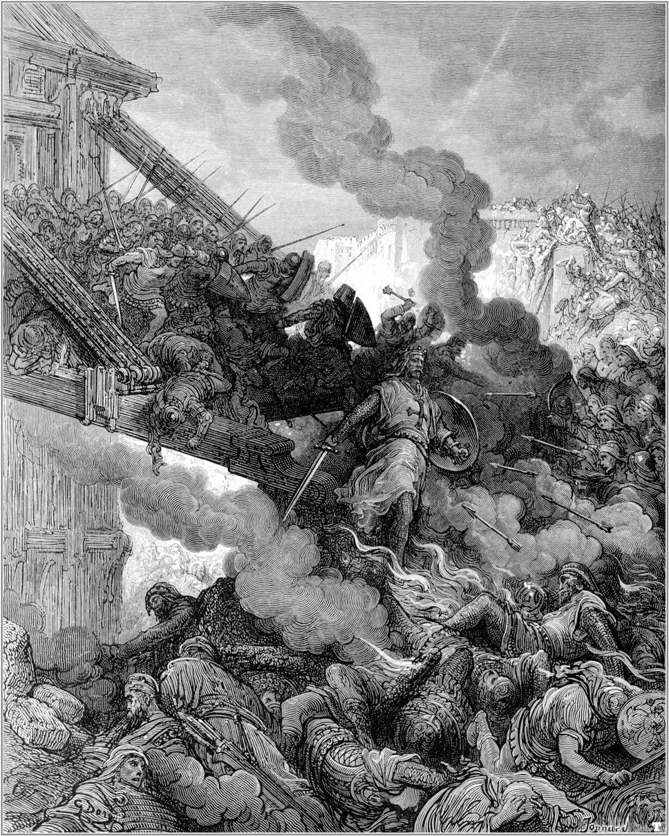 El ejército cristiano toma las murallas. Gustavo Doré (1832-1883)